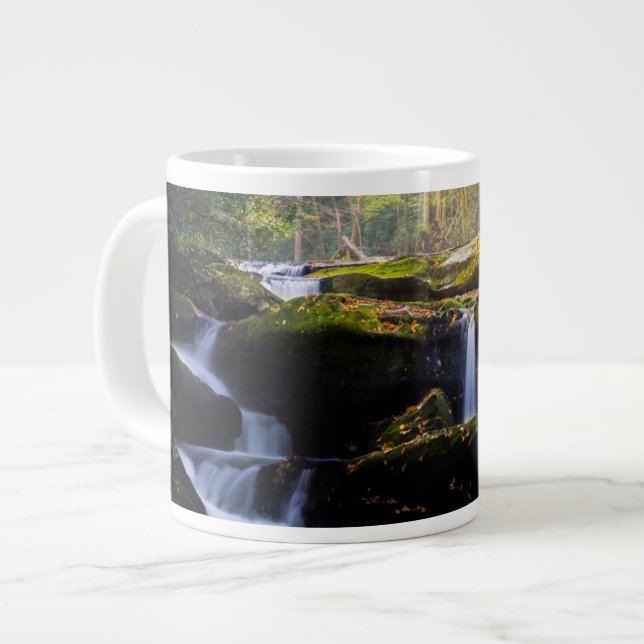 Waterfalls | Great Smoky Mountain National Park Large Coffee Mug (Front Left)