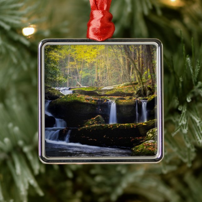 Waterfalls | Great Smoky Mountain National Park Metal Ornament (Tree)