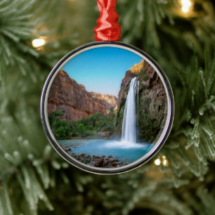 Waterfalls Havasu Falls at Sunset Metal Ornament