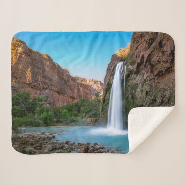 Waterfalls | Havasu Falls at Sunset Sherpa Blanket (Front (Horizontal))