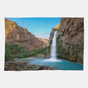Waterfalls   Havasu Falls at Sunset Tea Towel