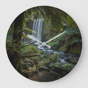 Waterfalls Hopetoun Falls, New Zealand Large Clock