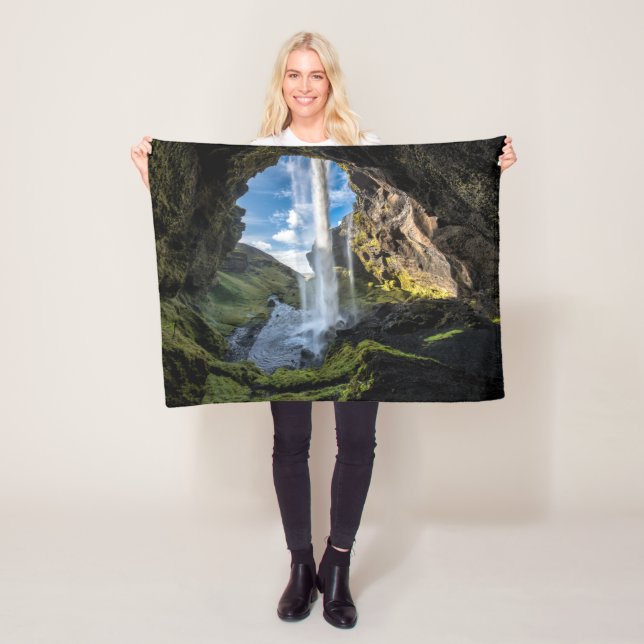 Waterfalls | Icelandic Waterfall Fleece Blanket (In Situ)