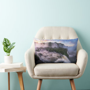 Waterfalls Iguazu Waterfall, Brazil Lumbar Cushion