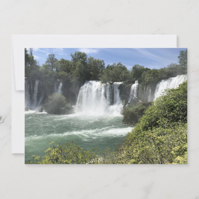 Waterfalls in Bosnia and Herzegovina on a Holiday Card (Front)