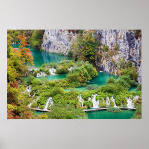 Waterfalls in Plitvice Lakes National Park Poster