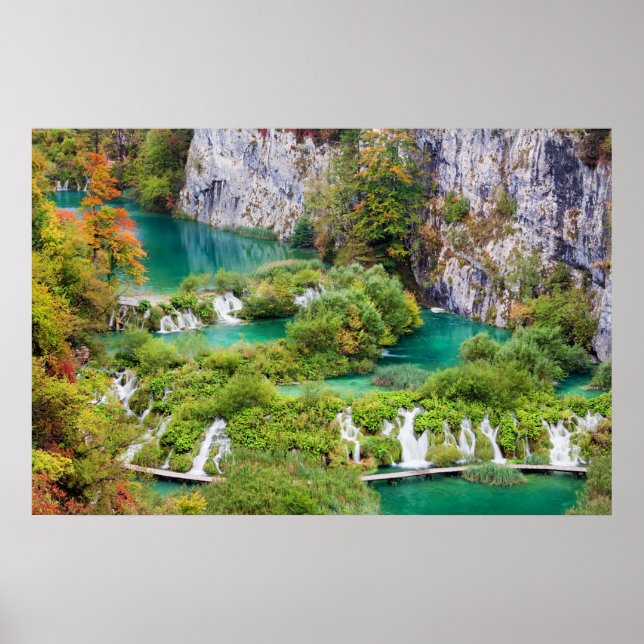 Waterfalls in Plitvice Lakes National Park Poster (Front)