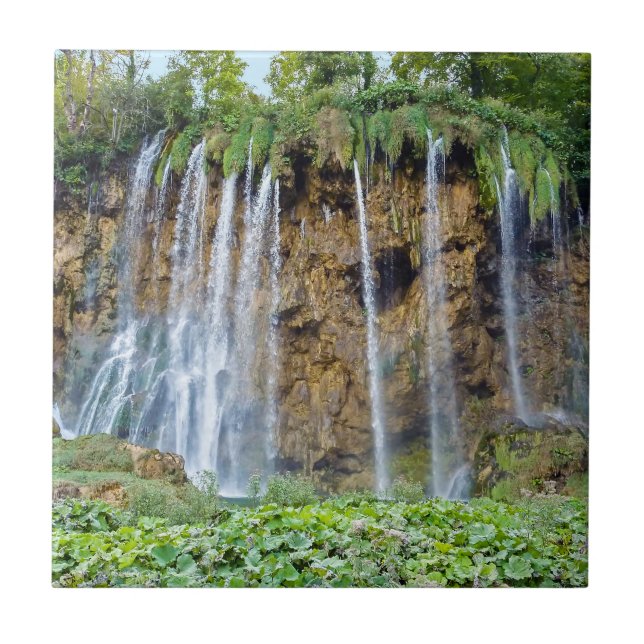 Waterfalls in Plitvice National Park - Croatia Ceramic Tile (Front)