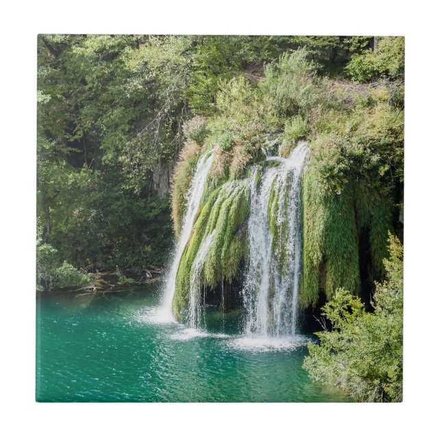 Waterfalls in Plitvice National Park - Croatia Ceramic Tile (Front)