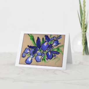 Waterfalls Iris Painting Greeting Card