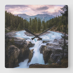 Waterfalls Jasper National Park, Canada Square Wall Clock