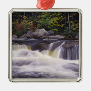 Waterfalls, Kancamagus Highway, White Metal Ornament