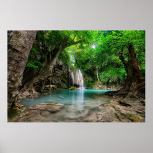 Waterfalls   Kanchanaburi, Thailand Poster