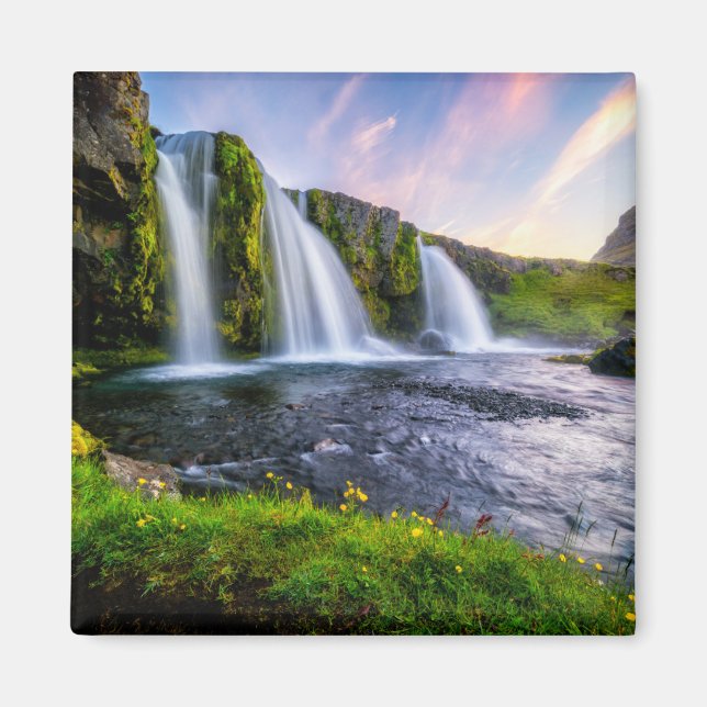 Waterfalls | Kirkjufellsfoss, Iceland Magnet (Front)
