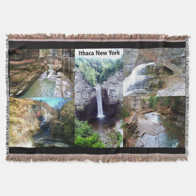 WATERFALLS OF ITHACA NEW YORK throw Blanket (Front)