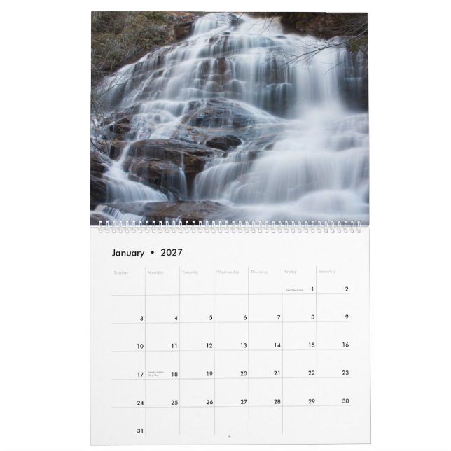 Waterfalls of the Southern Appalachians Calendar (Jan 2027)