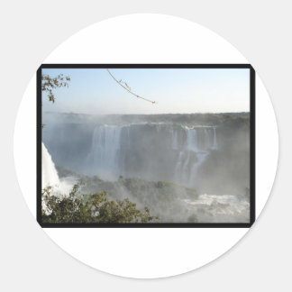 Waterfalls Picture! Iguazu Falls! Classic Round Sticker