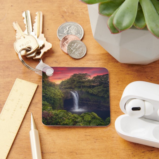 Waterfalls | Rainbow Falls, Hilo, Hawaii Key Ring (Desk)