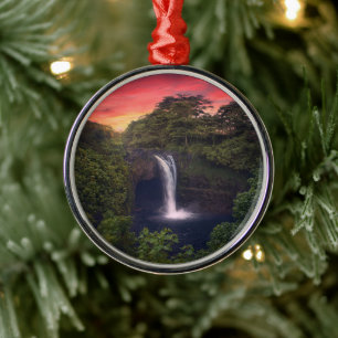 Waterfalls Rainbow Falls, Hilo, Hawaii Metal Ornament
