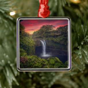 Waterfalls Rainbow Falls, Hilo, Hawaii Metal Ornament