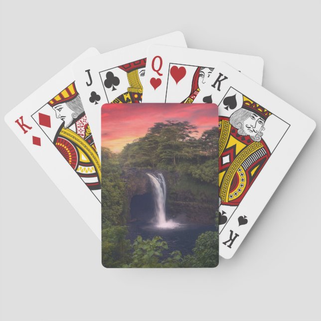 Waterfalls | Rainbow Falls, Hilo, Hawaii Playing Cards (Back)