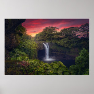 Waterfalls   Rainbow Falls, Hilo, Hawaii Poster
