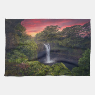 Waterfalls Rainbow Falls, Hilo, Hawaii Tea Towel