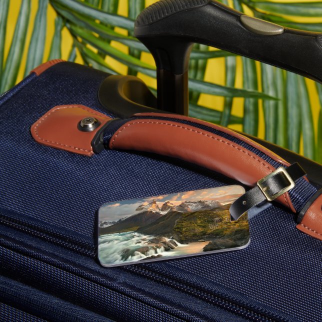 Waterfalls | Salto Grade Waterfall Patagonia Chile Luggage Tag (Front Insitu 3)