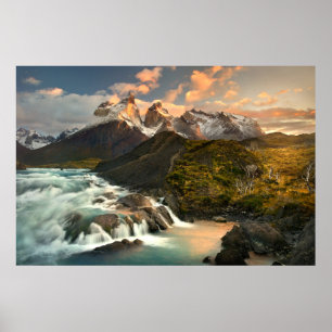 Waterfalls   Salto Grade Waterfall Patagonia Chile Poster