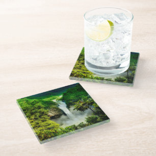 Waterfalls San Rafael Falls, Ecuador Glass Coaster