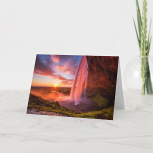 Waterfalls Seljalandsfoss Waterfall Card