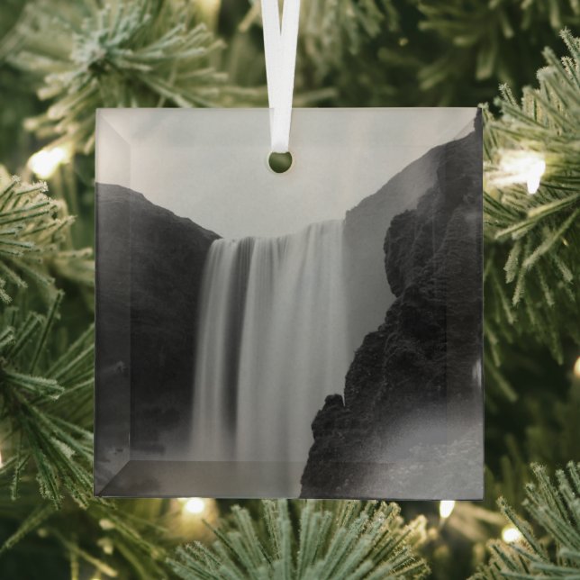 Waterfalls | Skogafoss Waterfall, Iceland Glass Tree Decoration (Insitu)