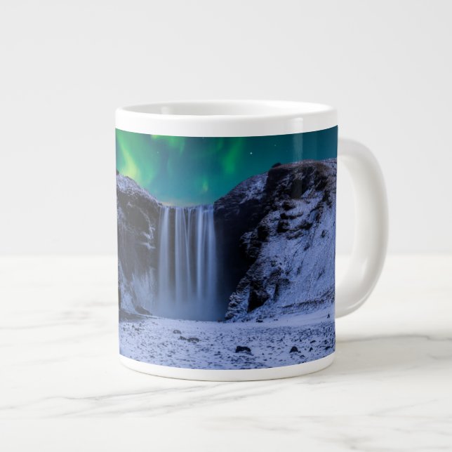 Waterfalls | Skógafoss Waterfall Large Coffee Mug (Front Right)