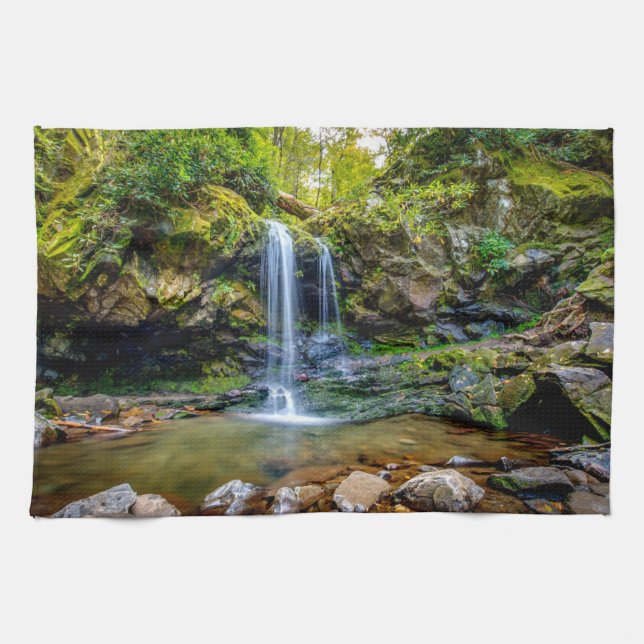 Waterfalls | Smokey Mountain National Park Tea Towel (Horizontal)