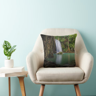 Waterfalls Spring Rainforest Waterfall Thailand Cushion