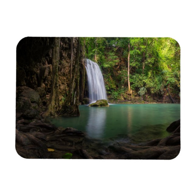 Waterfalls | Spring Rainforest Waterfall Thailand Magnet (Horizontal)
