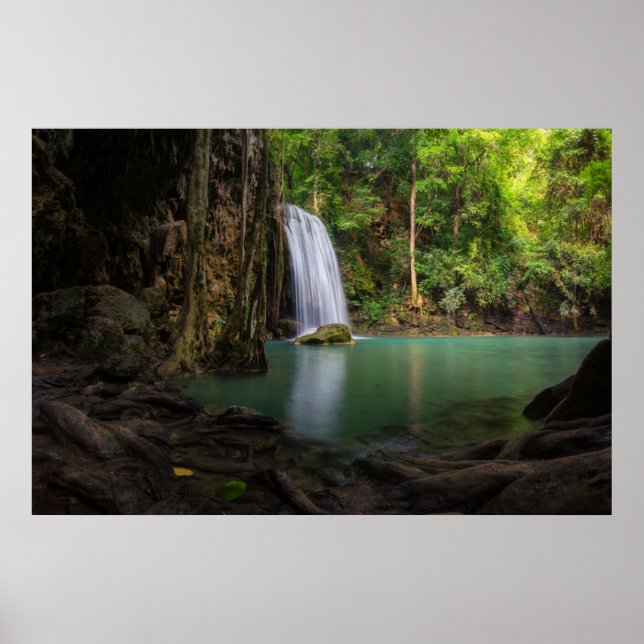 Waterfalls | Spring Rainforest Waterfall Thailand Poster (Front)