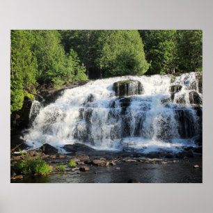 Waterfalls Surrounded by Trees Colour 16x20 Poster