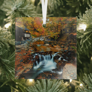 Waterfalls Takaragawa Onsen Osenkaku, Japan Glass Tree Decoration