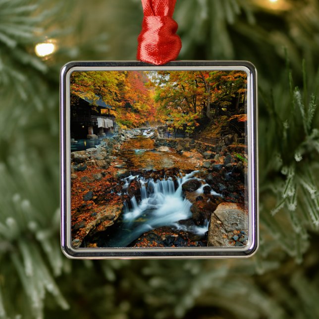 Waterfalls | Takaragawa Onsen Osenkaku, Japan Metal Ornament (Tree)