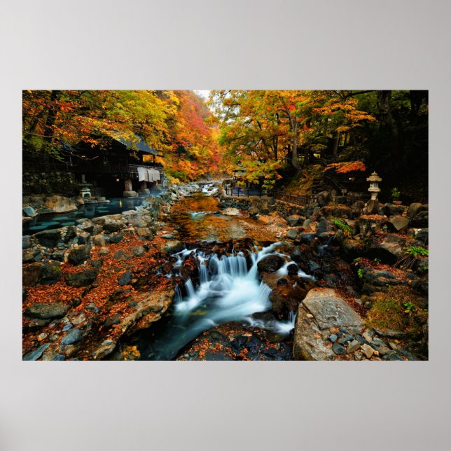 Waterfalls | Takaragawa Onsen Osenkaku, Japan Poster (Front)