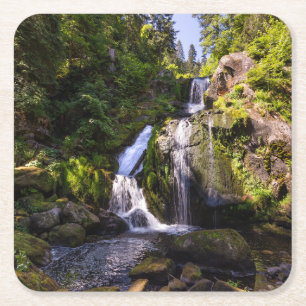 Waterfalls Triberger Wasserfälle, Germany Square Paper Coaster