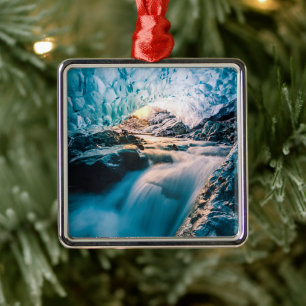 Waterfalls Vatnajokull Glacier, Eastern Iceland Metal Ornament