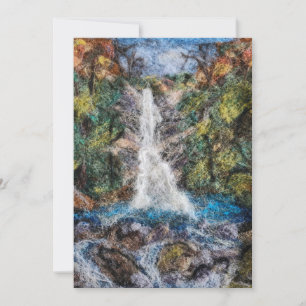 Waterfalls Wool Needle Felting Art Print Thank You Card