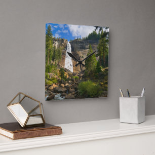 Waterfalls Yosemite National Park Square Wall Clock