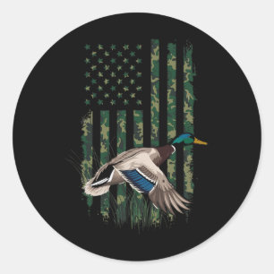 Waterfowl Duck Hunting Shirt Men Kids Boys Hunters Classic Round Sticker