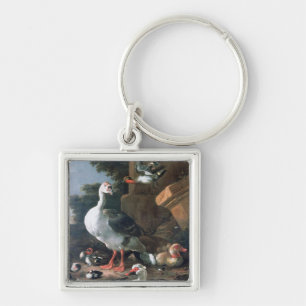 Waterfowl in a classical landscape, 17th century key ring
