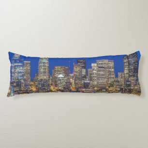 Waterfront and Downtown Skyline at Twilight Body Cushion