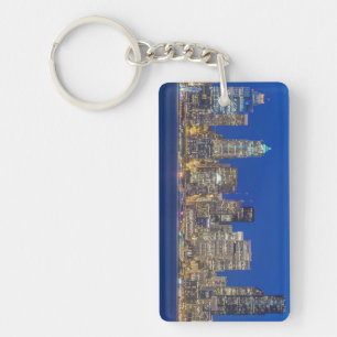 Waterfront and Downtown Skyline at Twilight Key Ring