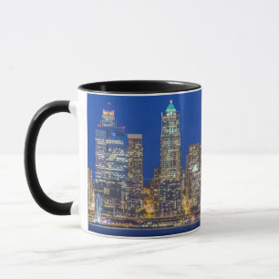 Waterfront and Downtown Skyline at Twilight Mug